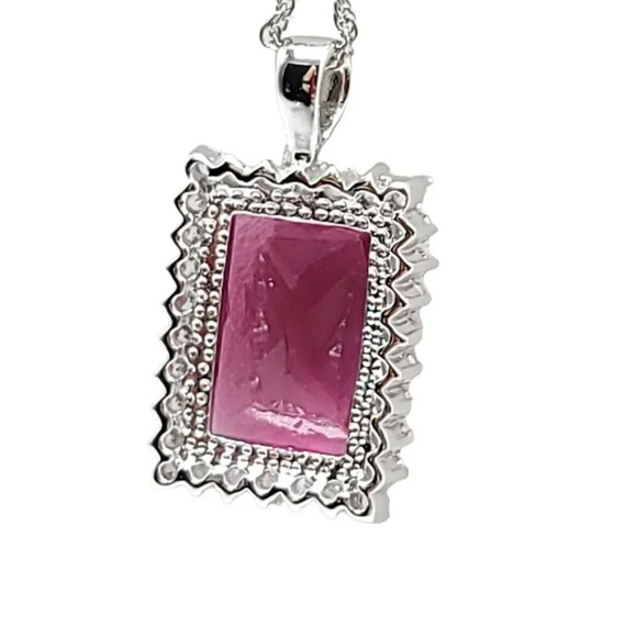 Pink Clear Glass Rhinestone Silver Plated Necklace Earring Set Chain is Sterling - Picture 3 of 6